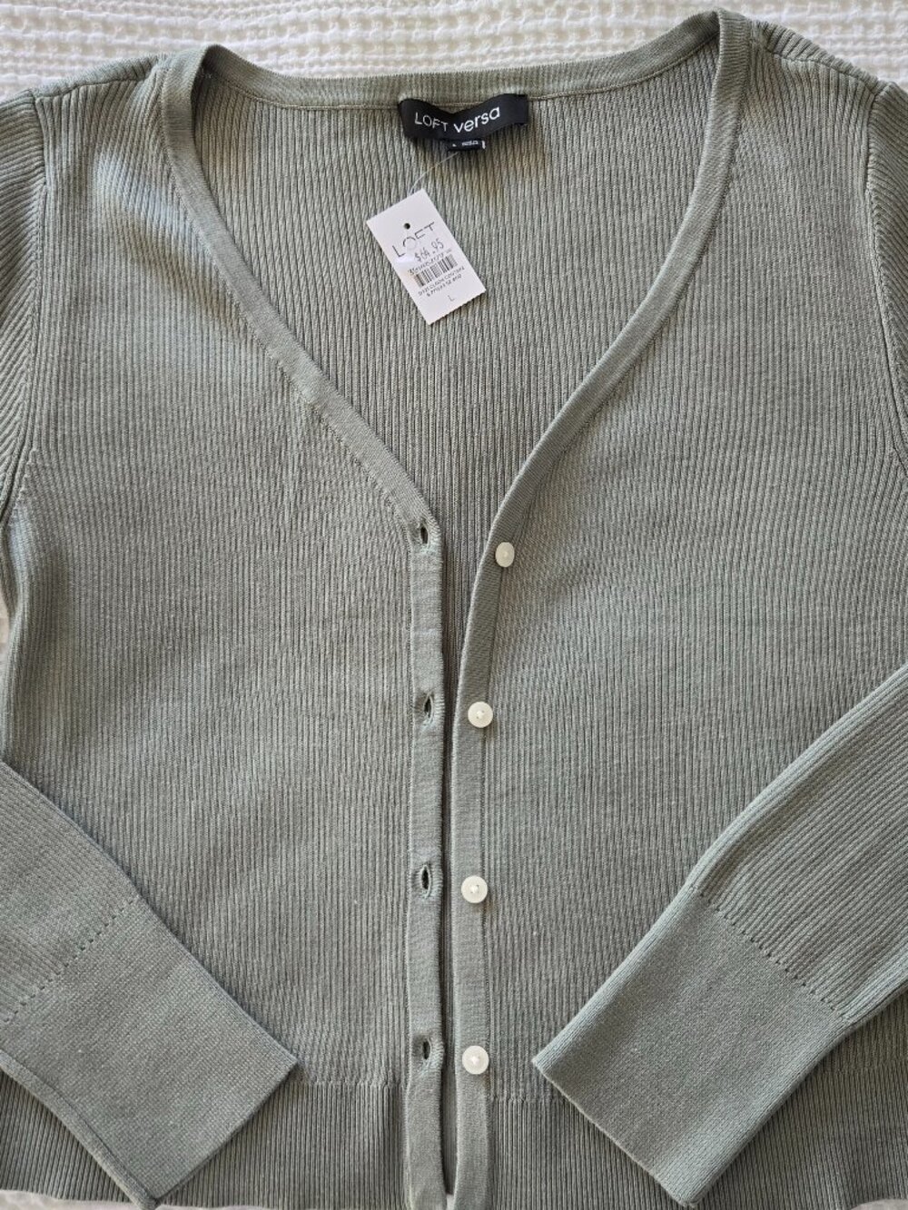 LOFT Versa Ribbed V-Neck Cardigan